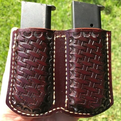 Clipped Double Magazine Pouch w/Basketweave