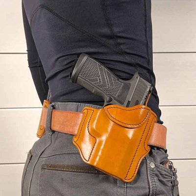 Tan Leather EDC Holster Kit With OWB Holster Gun Belt