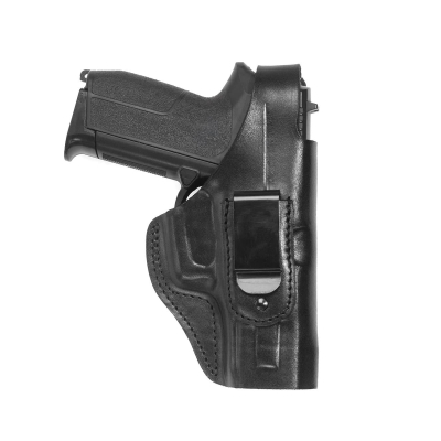 Black Leather IWB Holster w/ Steel Thumb Break