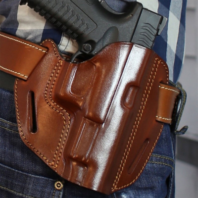 Premium Handcrafted OWB Leather Gun Holster with Custom Molding for Multiple Carry Positions