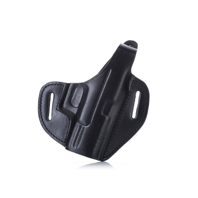 Handcrafted OWB Leather Gun Holster – Custom Molded Full-Grain Black Leather for Perfect Fit & Security with Reinforced Steel Thumb Break