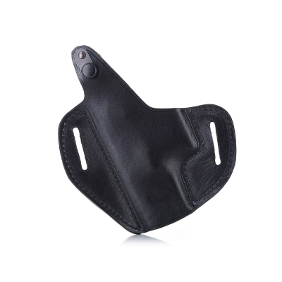 Handcrafted OWB Leather Gun Holster – Custom Molded Full-Grain Black Leather for Perfect Fit & Security with Reinforced Steel Thumb Break