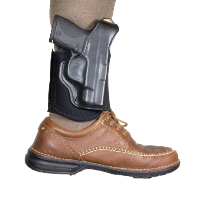 Leather Ankle Holster with Padded Neoprene Band