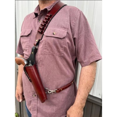 Single Action Revolver Leather Bandolier Sling Holster Custom Fit