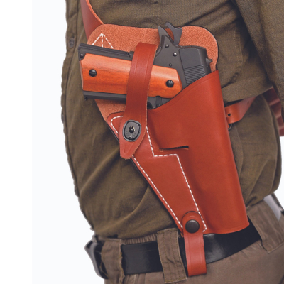 Brown Leather Tanker Style Shoulder Holster