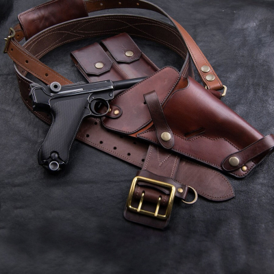 Single Action Revolver Leather Bandolier Sling Holster Custom Fit