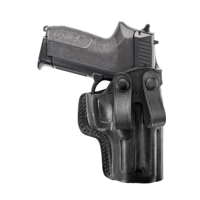 Black IWB Leather Holster-Snap Loops