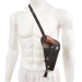 Black leather shoulder holster front view with structured leather body