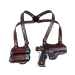 Brown Leather Horizontal Shoulder Holster – Double Mag Pouch