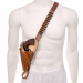 Left-handed US M3 Victory revolver shoulder holster in brown leather with shell loops, shown worn on mannequin