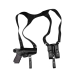 Premium Black Leather Horizontal Shoulder Holster – Double Mag Pouch
