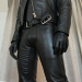 Men’s Custom-Fit Black Leather Biker Pants