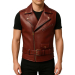Maroon Leather Biker Vest