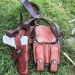 Brown Leather Vertical Shoulder Holster – Double Mag, Thumb-Break