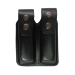 Double Magazine Black Pouch for 9mm | Handmade Leather Dual Mag Holder | Fits Glock, Beretta, Sig, CZ, Taurus, S&W
