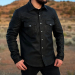 Men’s Black Cowhide Biker Leather Shirt