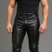 Men’s Black Sheepskin Biker Leather Pants