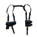 Black Leather Horizontal Shoulder Holster – Double Mag Pouch