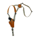Saddle Tan Leather Vertical Shoulder Holster for Revolvers – Webbing Harness