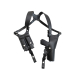 Black Leather Vertical Shoulder Holster – Double Mag Pouch