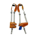 Handmade Tan Leather Vertical Shoulder Holster – Double Mag Pouch (Webbing Harness)