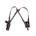 Vertical Shoulder Leather Holster With Double Magazine Pouch